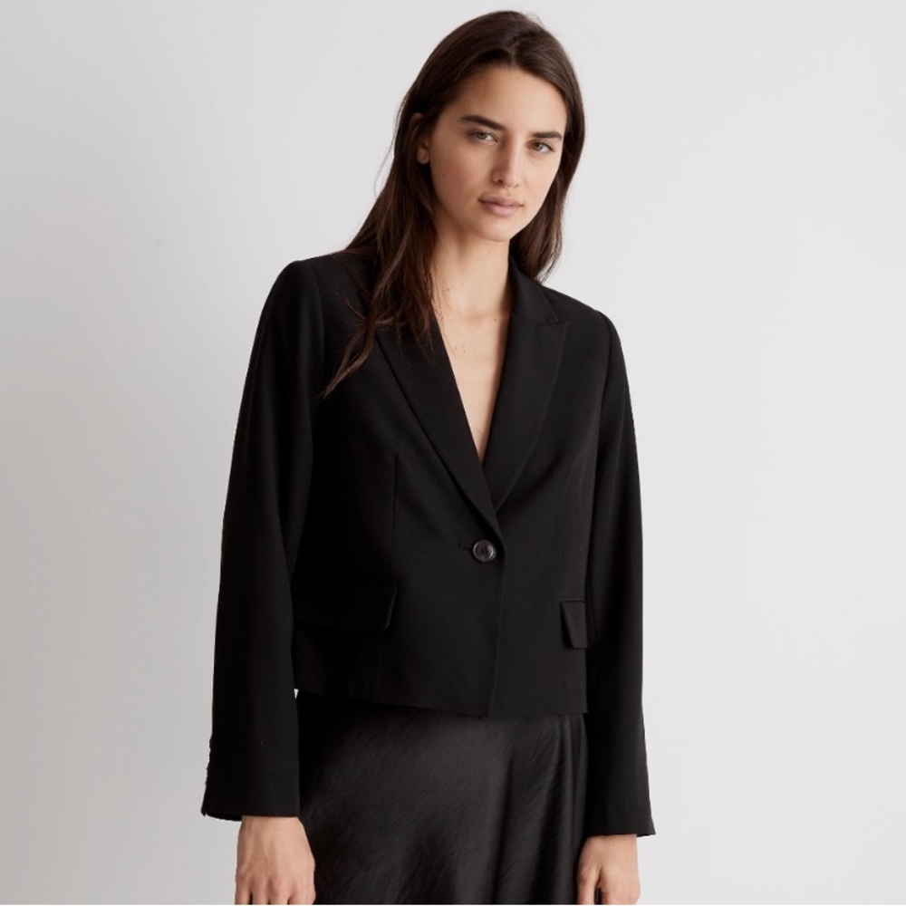 Madewell cropped black blazer